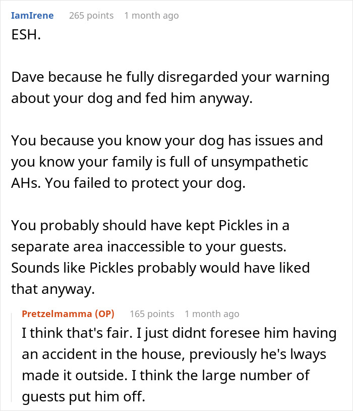 Online conversation about woman refusing to replace nephew&rsquo;s jacket after dog&rsquo;s accident despite warnings given.