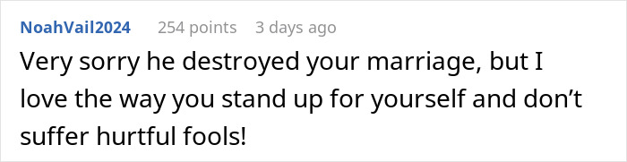 Screenshot of an online comment expressing support after MIL is called out for teaching her son cheating is okay.