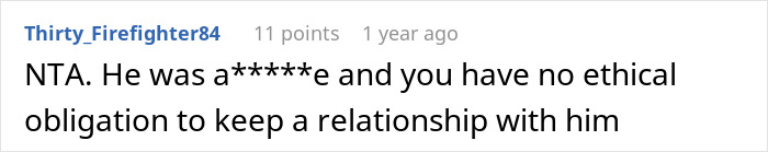 Screenshot of a forum comment discussing refusal to maintain relationship with an unhinged stepfather after burning a father’s picture. Screenshot of a forum comment discussing refusal to maintain relationship with an unhinged stepfather after burning a father’s picture.