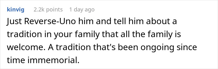 Screenshot of a Reddit comment discussing a weird family tradition related to call off wedding decisions.