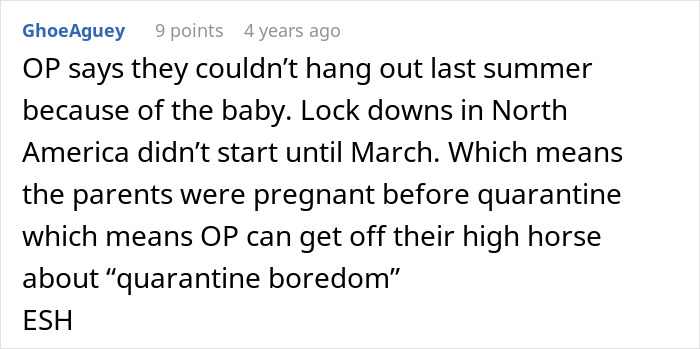 Screenshot of a Reddit comment discussing a teen refusing to be a live-in babysitter for parents. - 18