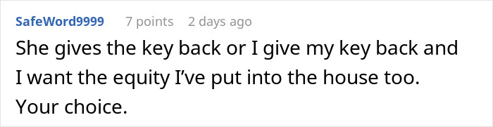 Comment about man confused why fiancee is mad that mother-in-law has their house key without her knowing. - 39