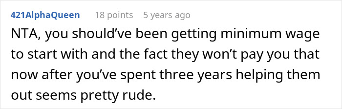 Screenshot of a Reddit comment about a person upset their friend doesn’t pay more after winning the lottery. - 33