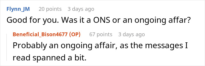 Screenshot of an online conversation where a user discusses a mother-in-law shocked over teaching cheating is okay.