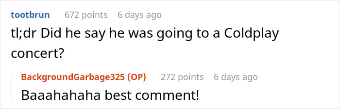 Man jokes about solo trip while wife manages 7-year-old and 8-month-old twins, receiving a reality check in online comments. - 21