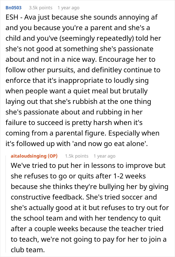 Reddit discussion about stepmom banning teen from family dinners for singing and enforcing quiet meals with strict rules. Reddit discussion about stepmom banning teen from family dinners for singing and enforcing quiet meals with strict rules.