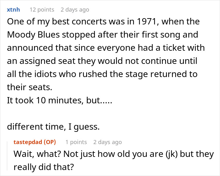 Woman annoys others at concert, causing frustration, and beer is poured into her purse by fellow attendees. - 21