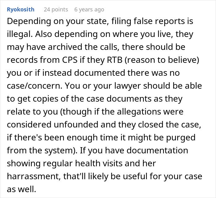 Comment on legal issues of false CPS reports and advice on obtaining case documents for custody disputes.