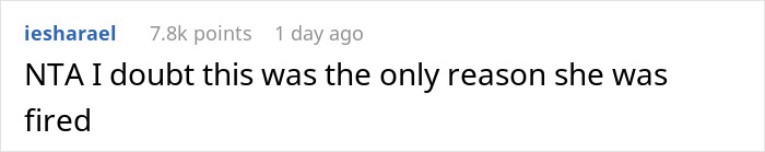 Screenshot of an online comment discussing a nurse being fired amid accusations of a personal affair involving a family member. Screenshot of an online comment discussing a nurse being fired amid accusations of a personal affair involving a family member.