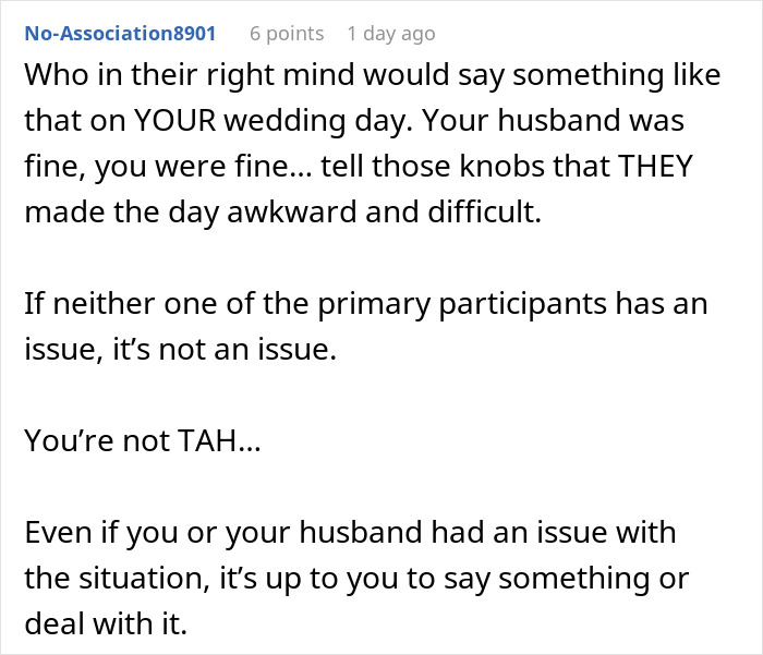 Comment defending bride called self-centered brat by groom's parents for not removing autistic nephew on wedding day. Comment defending bride called self-centered brat by groom's parents for not removing autistic nephew on wedding day.