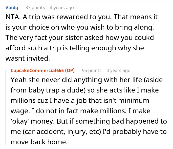 Vacation trip causes rift as woman chooses friend over sister and niblings, sparking family tension and conflict. - 30