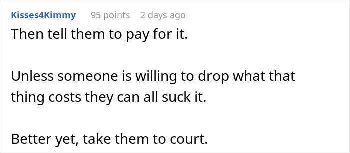 Text comment about upset woman and broken sentimental toy causing party disruption, expressing frustration online.