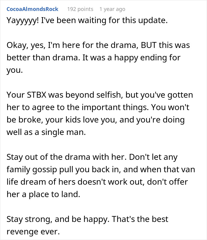 Comment on a forum discussing a woman who leaves her husband to find herself and goes on a dream trip alone.