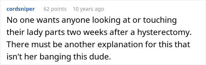 Text post from user cordsniper discussing discomfort about someone touching their partner after surgery, relating to best friend saw girlfriend another man.