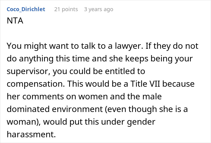 Screenshot of an online comment advising about legal action regarding a boss bad with technology spying on a coworker.