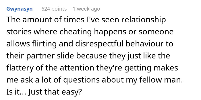 Comment discussing concerns about hubby's emotional reunion with ex and the wife's red flags after his confession of lingering feelings.