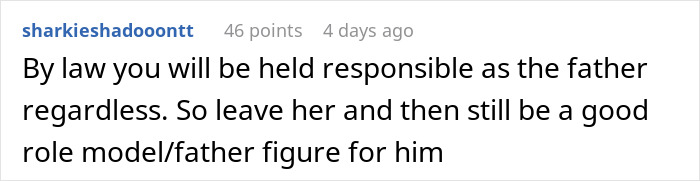 Text comment on a white background about a father’s responsibility and being a good role model despite difficult truths. - 27