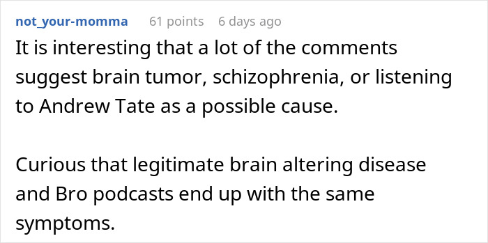 Text conversation about brain tumors, schizophrenia, and red-flag arguments causing fear in a woman rethinking her relationship.