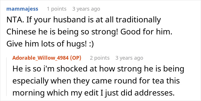 Screenshot of an online discussion about traditional parents badgering daughter-in-law on unborn grandchild’s gender. - 17