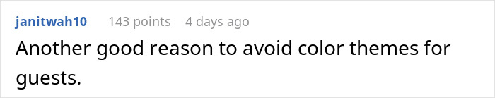 Comment on a wedding forum discussing the bride telling guests to wear neutrals but expecting color, highlighting color themes for guests.