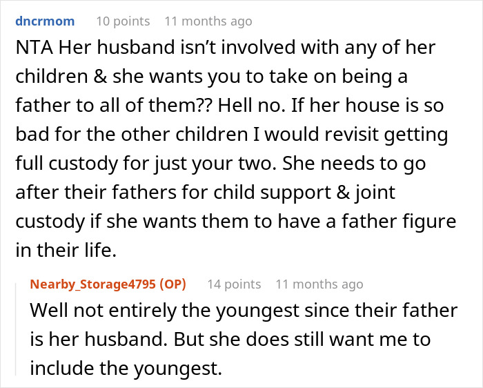 Forum discussion about woman who cheats on partner and expects him to care for her children with other men.