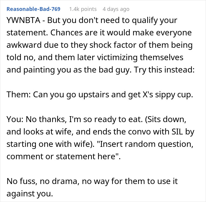 SIL lounging on the couch while BIL runs after child, showing tension as he is ready to end the arrangement.