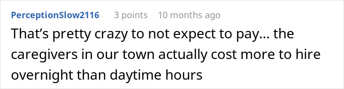 Comment about a nanny being asked to work 20 overnight hours but offered pay for only 8 hours. - 35