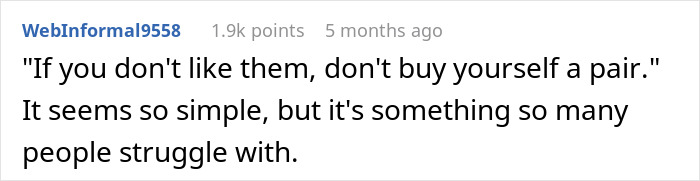 Comment showing a boomer complaining about stranger's pants and reacting with surprise to the response. - 25