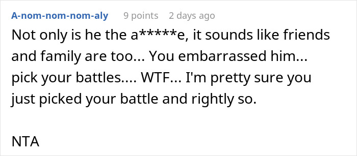 Screenshot of a comment discussing the embarrassment caused when a man calls his girlfriend sister, highlighting social reactions.