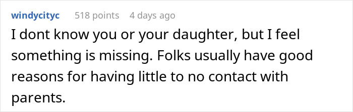 Comment on Reddit explaining doubts about a father-daughter apology demand related to generational trauma. - 26