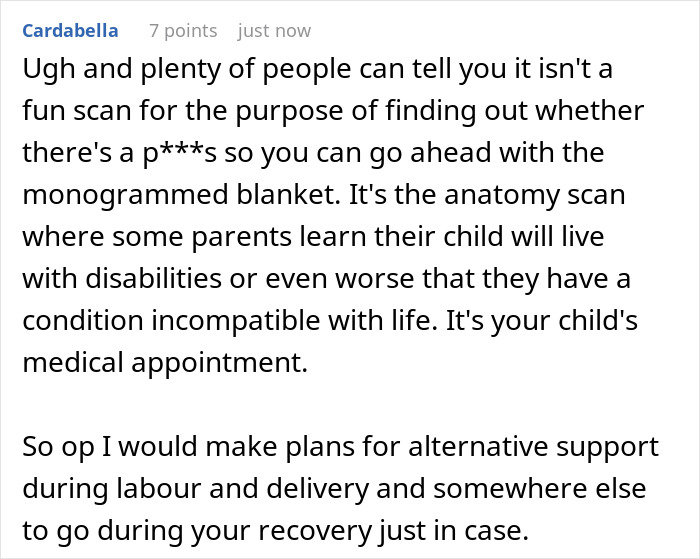 Comment discussing the importance of pregnancy medical appointments and consequences of missing them. Comment discussing the importance of pregnancy medical appointments and consequences of missing them.