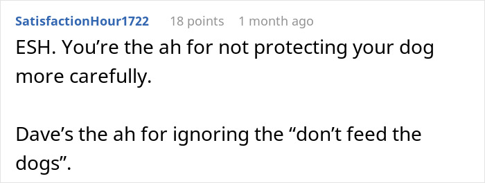 Screenshot of an online comment discussing a woman refusing to replace nephew&rsquo;s jacket ruined by dog&rsquo;s accident.