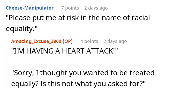 Screenshot of an online discussion with a user claiming racism and payment demand after being denied plasma donation. Screenshot of an online discussion with a user claiming racism and payment demand after being denied plasma donation.
