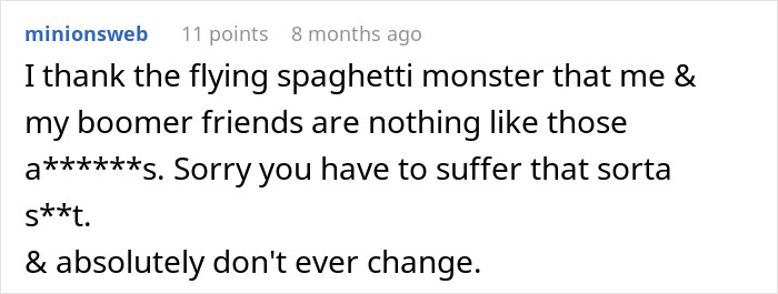 Screenshot of an online comment referencing boomers and their behavior, related to barbershop and police incident discussions. Screenshot of an online comment referencing boomers and their behavior, related to barbershop and police incident discussions.
