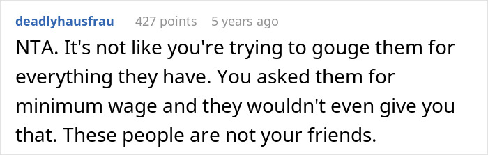 Screenshot of a Reddit comment discussing a person upset their friend doesn’t pay more after winning the lottery. - 19
