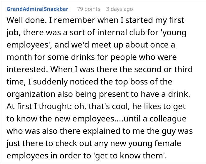 Comment discussing a creepy professor asking IT to place young women in his class, leaving him fuming and frustrated. - 33