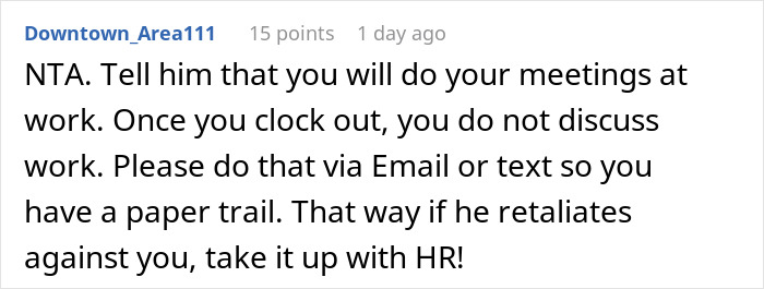 Commenter advises single mom to keep work meetings at office and document communication to protect against boss's unwanted visits.