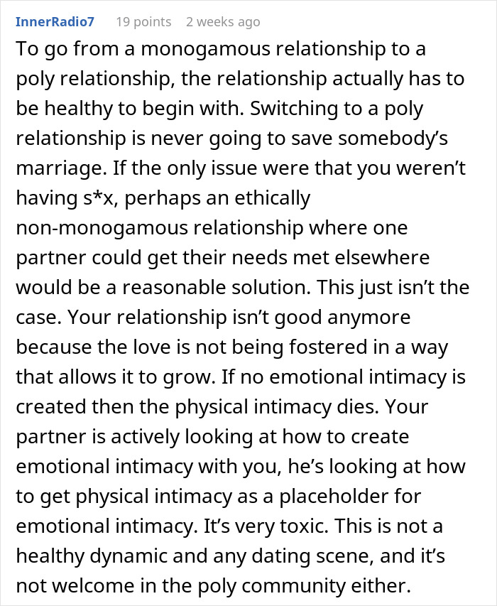 ALT text: Man demands wife has his child and opens up marriage, wife responds by giving divorce papers instead - 95