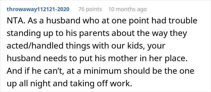 Screenshot of an online forum comment discussing a husband's role in caregiving and family conflicts after allergy incidents.