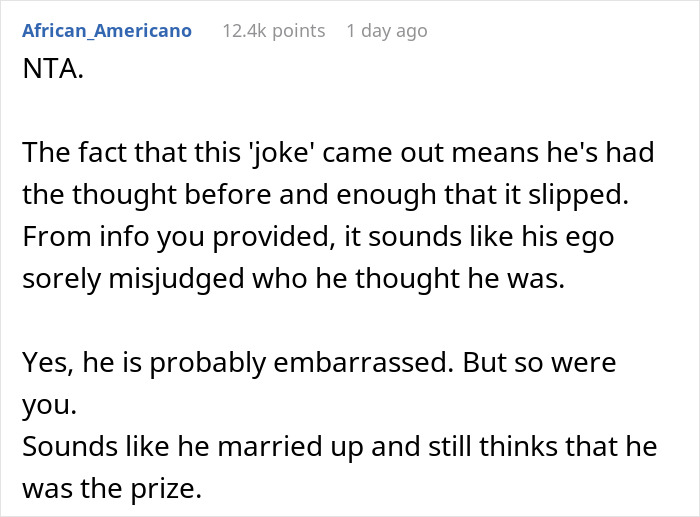 Screenshot of an online discussion about husband jokes and a wife&rsquo;s brutal reality check in front of friends.