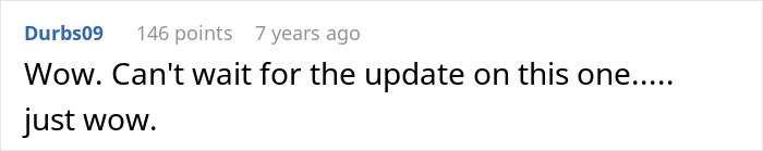 Screenshot of an online comment expressing anticipation, related to a husband feeling sick after realizing who their son is named after. - 27