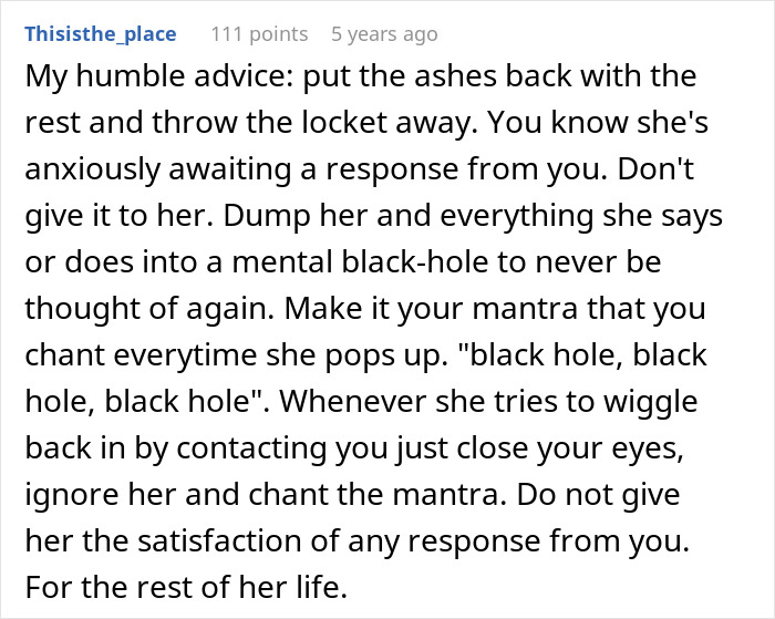 Advice on handling entitled grandma after stealing grandson&rsquo;s ashes, focusing on family drama and emotional boundaries.