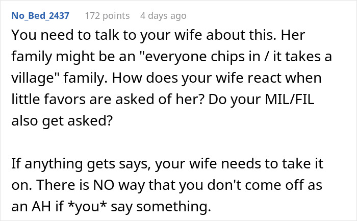 SIL lounging on the couch while BIL chases her kid, showing tension as he&rsquo;s ready to end the arrangement.