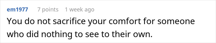 Comment text describing a man invading a woman&rsquo;s space after she declines to swap seats, highlighting conflict in modern times.