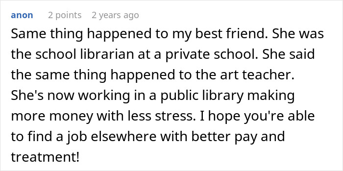 Comment about work making more money and encouraging to reapply for a better position with less stress and improved pay. - 27