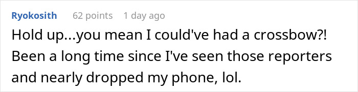 Comment on a gaming forum reacting to swords sold to a son, expressing surprise about missing a crossbow opportunity. - 37