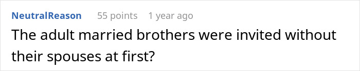 Comment on a forum discussing holiday friend drama involving a gold digger, questioning family event invitation details. - 21