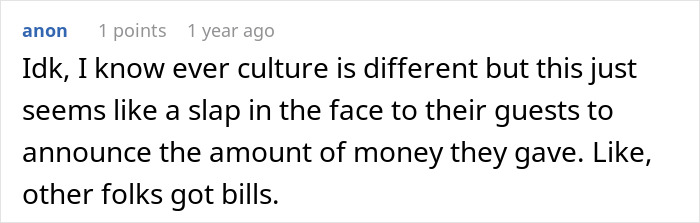 &ldquo;I Began To Sweat&rdquo;: Newlyweds Publicly Announce How Much Each Guest Gave