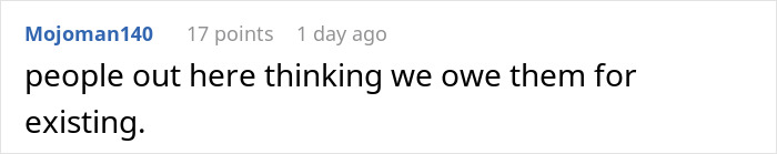 Screenshot of a Reddit comment discussing a man taking back his tip after a waitress shamed him loudly.