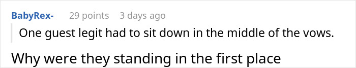 Screenshot of a comment about a bride banning water bottles at her wedding causing guests to nearly pass out in 102°F heat. Screenshot of a comment about a bride banning water bottles at her wedding causing guests to nearly pass out in 102°F heat.